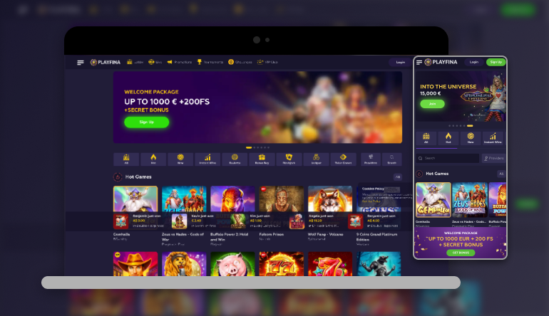Playfina Casino App Screenshot